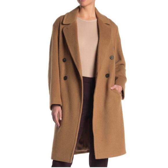 NWT $995 VINCE Double Breasted Notch Collar Wool Blend Soft Coat Size Large - Picture 11 of 11